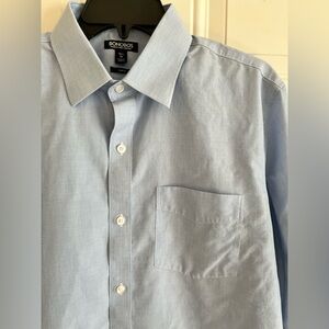 Bonobos Shirt Mens 16.5 35 Blue Button Up Tailored Slim Fit Wrinkle Free Stretch